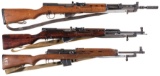 Three Semi-Automatic Military Carbines w/ Bayonets