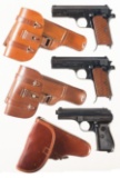 Three Nazi Proofed Semi-Automatic Pistols w/ Holsters