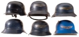 Grouping of Six World War II Style German Helmets