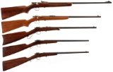 Five Winchester Single Shot Bolt Action Long Guns