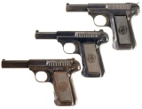 Three Savage Semi-Automatic Pistols