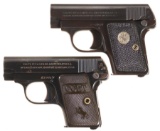 Two Colt Model 1908 Vest Pocket Hammerless Semi-Automatic Pistol