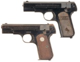 Two Colt Model 1903 Hammerless Pocket Semi-Automatic Pistols