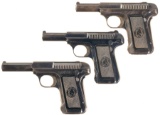 Three Savage Semi-Automatic Pistols