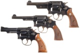 Three Smith & Wesson DA Revolvers