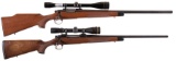 Two Remington Bolt Action Rifles w/ Scopes