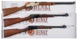 Three Henry Repeating Arms Company Rimfire Lever Action Rifles w