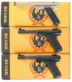 Three Boxed Ruger Semi-Automatic Pistols