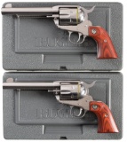 Two Cased Ruger New Vaquero Single Action Revolvers