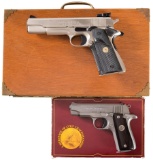 Two Colt Semi-Automatic Pistols w/ Display Cases