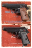 Two Boxed European PP Style Semi-Automatic Pistols