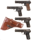 Four Tokarev Semi-Automatic Pistols -A) Soviet Tokarev TT-33 Pistol with Bo
