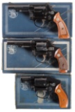 Three Smith & Wesson DA Revolvers w/ Boxes