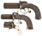 Three Fine Antique European Pepperbox Pistols