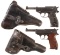 Two World War II Nazi Semi-Automatic Pistols w/ Holsters