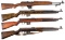Four Military Semi-Automatic Carbines w/ Bayonets