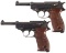 Two Walther P.38 Semi-Automatic Pistols