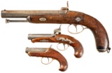 Three Engraved Pistols