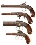 Four Antique American Percussion Handguns