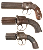 Three Bar Hammer Percussion Pepperboxes