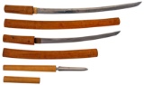 Two Signed Japanese Sword Blades and a Signed Japanese Spearhead