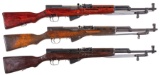 Three SKS Semi-Automatic Carbines w/ Bayonets