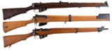 Two British Bolt Action Military Rifles and One Training Device