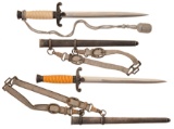 Two Luftwaffe Style Second Pattern Officer's Daggers with Sheath