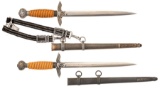 Two SMF Luftwaffe Second Pattern Officer's Daggers with Sheaths