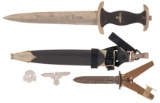 SS 1933 Dagger with Sheath, Vertical Hanger, and Pantograph Knif