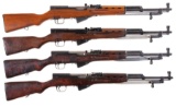 Four SKS Semi-Automatic Carbines w/ Bayonets
