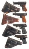 Four European Semi-Automatic Pistols w/ Holsters