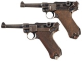 Two German Luger Semi-Automatic Pistols