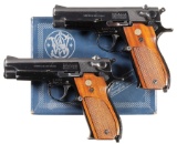 Two Smith & Wesson Model 39 Semi-Automatic Pistols