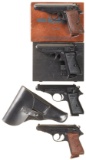 Four Walther PP-Series Semi-Automatic Pistols