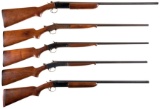 Five Winchester Single Shot Shotguns