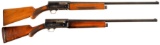 Two Factory Engraved Belgian Browning Semi-Automatic Shotguns