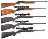 Five Sporting Single Shot Rifles