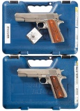 Two Springfield Armory 1911-A1 Semi-Automatic Pistols w/ Cases
