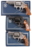 Three Boxed Smith & Wesson DA Revolvers