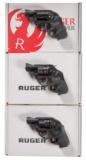 Three Boxed Ruger LCR DA Revolvers