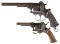 Two Belgian Pinfire DA Revolvers