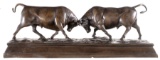 Bronze Statue of Two Bulls Fighting