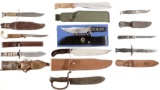 Ten Assorted Fixed Blade Knives