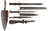 Three Military Bayonets and One British Style Fighting Knife