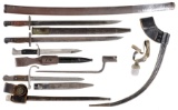 Group of Five European Military Style Bayonets and Accessories