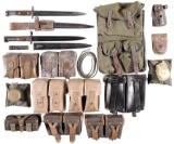 Group of Ammunition Pouches and Two Yugoslavian Bayonets