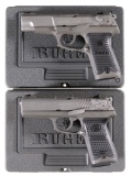 Two Ruger Semi-Automatic Pistols w/ Cases