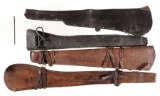 Four Assorted Rifle Scabbards and Partial Cleaning Rod