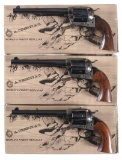 Three Uberti/Navy Arms Single Action Bisley Revolvers w/ Boxes